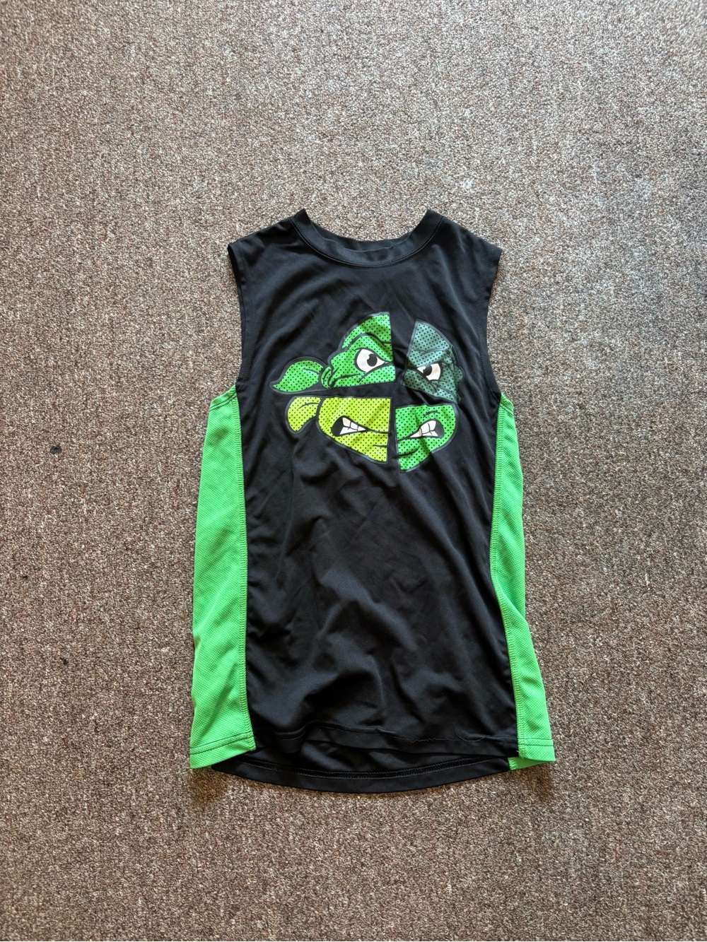 Nickelodeon Black & Neon Green Sleeveless Kids' Tank Top